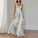 Ariadne | Floral Pleated Maxi Dress