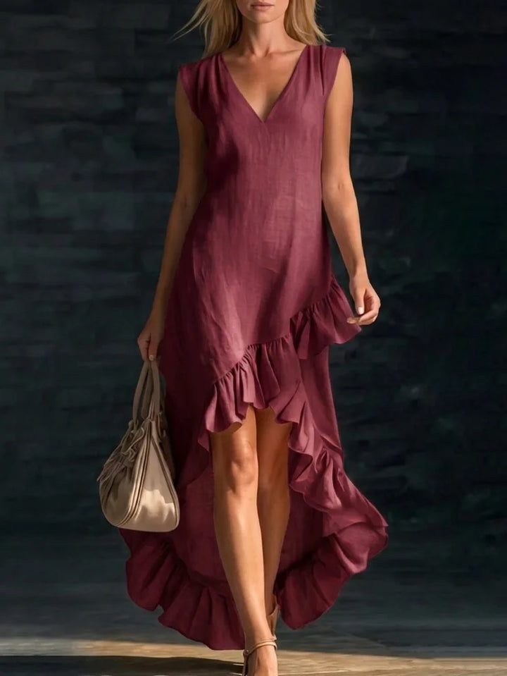 Wynne | Sleeveless Ruffle-Hem Maxi Dress