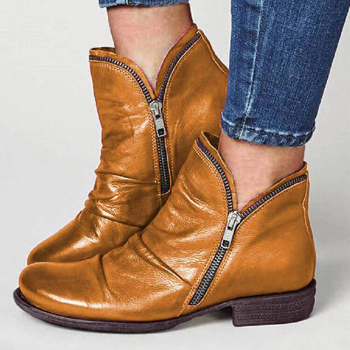 Agatha | Slouched Side-Zip Ankle Boots
