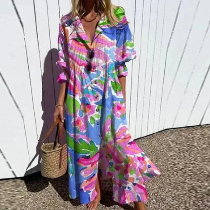 Odette | Painterly Floral Maxi Dress