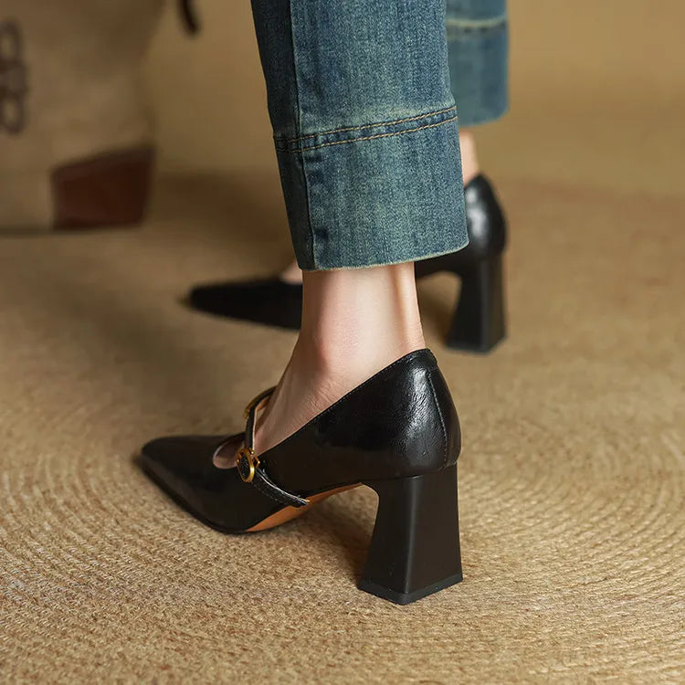 Elise | Classic Block-Heel Mary Jane Heels