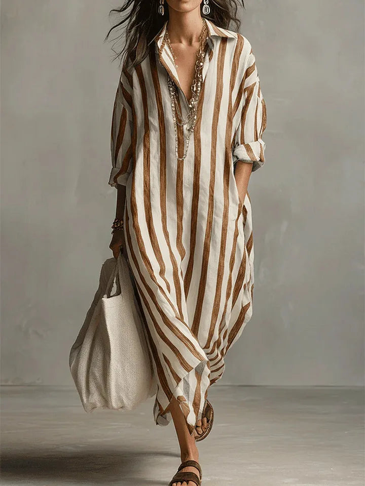 Etta | Relaxed Striped Shirt Maxi Dress