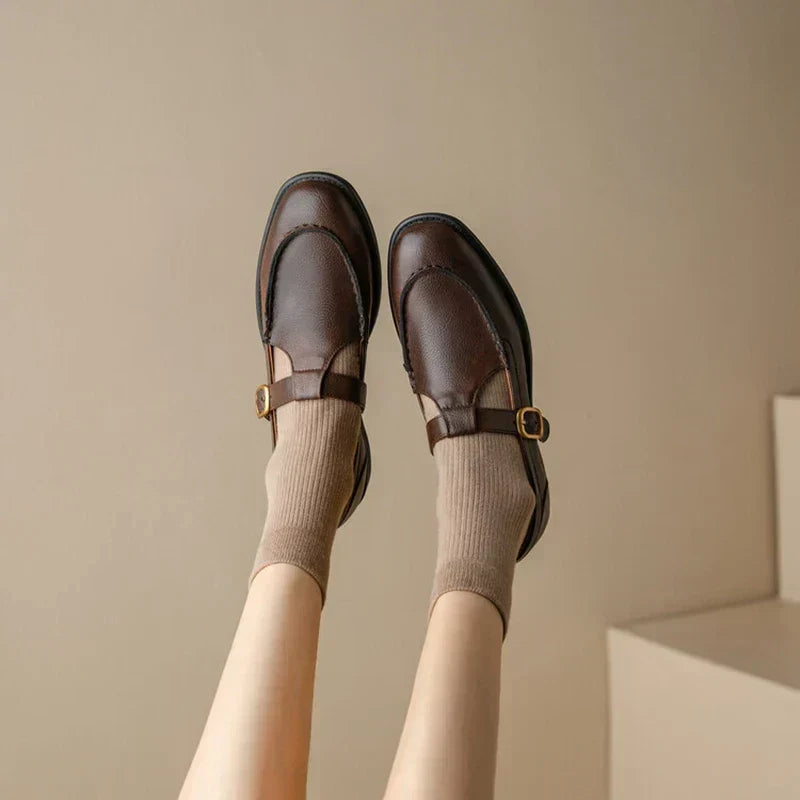 Blanche | Round-Toe T-Strap Mary Janes