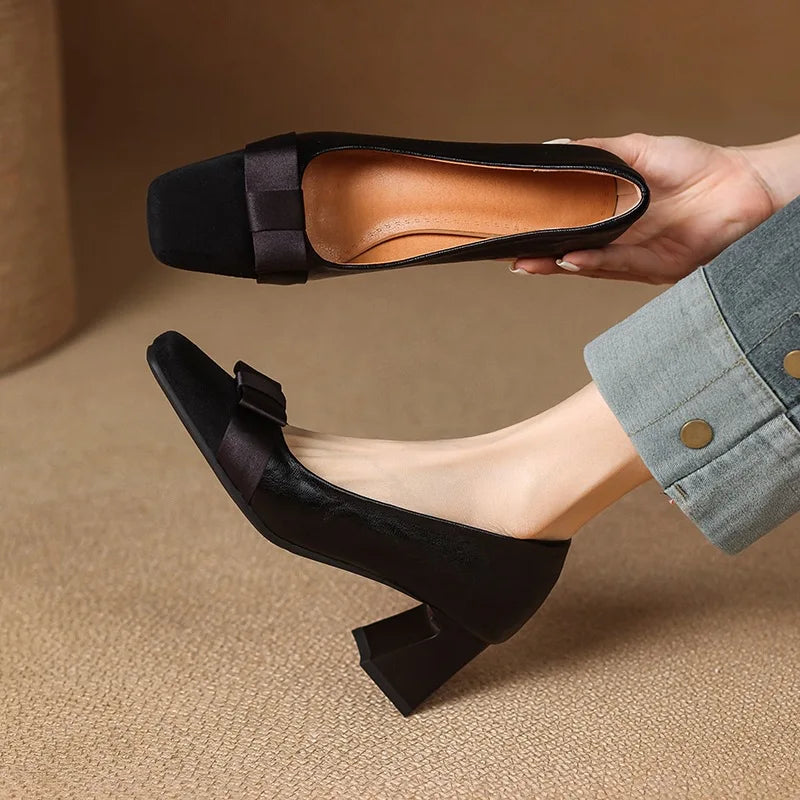 Marnelle | Bow-Front Block Heels