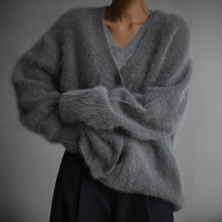 Lucille | Softly Textured V-Neck Cardigan