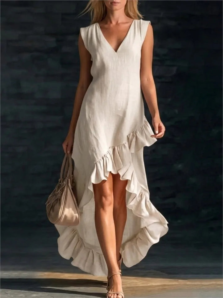 Wynne | Sleeveless Ruffle-Hem Maxi Dress
