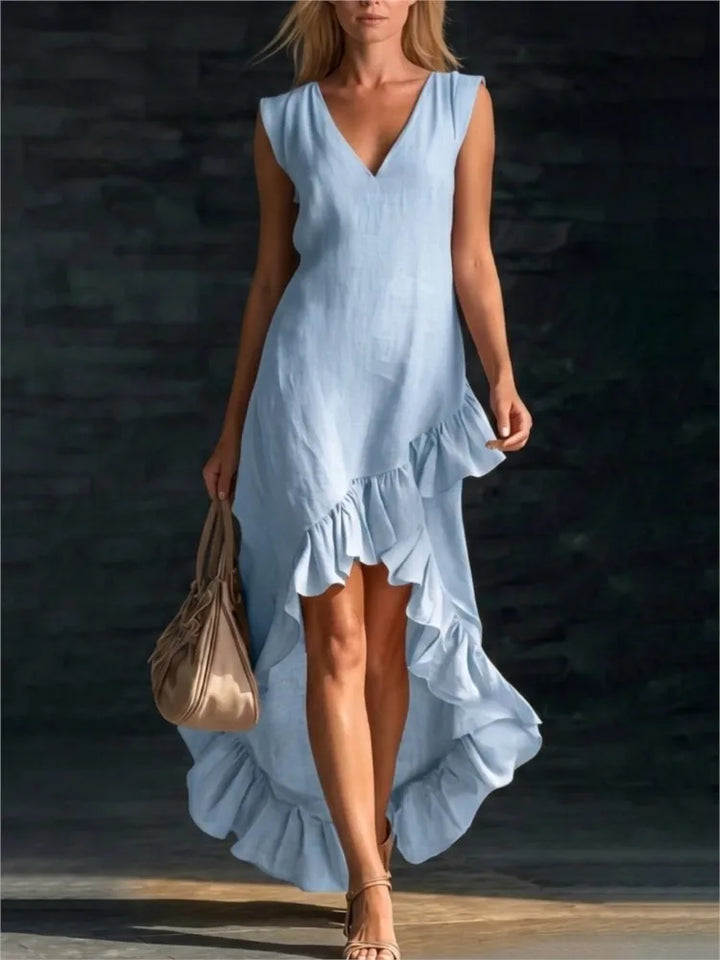 Wynne | Sleeveless Ruffle-Hem Maxi Dress