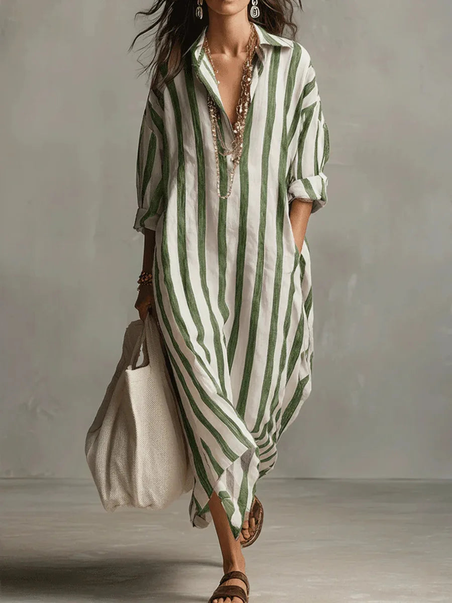 Etta | Relaxed Striped Shirt Maxi Dress