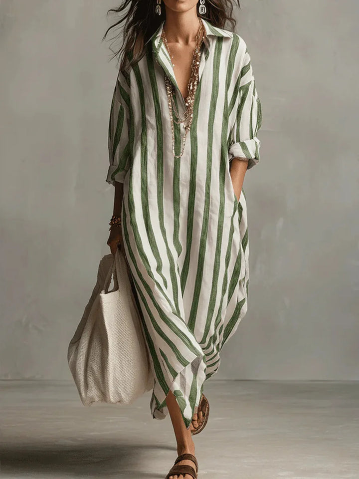 Etta | Relaxed Striped Shirt Maxi Dress