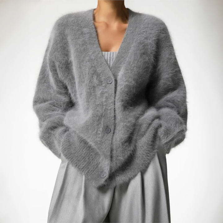 Lucille | Softly Textured V-Neck Cardigan