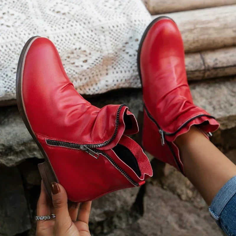 Vivienne | Slouch Side-Zip Ankle Boots