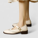 Elsa | T-Bar Brogue Flats