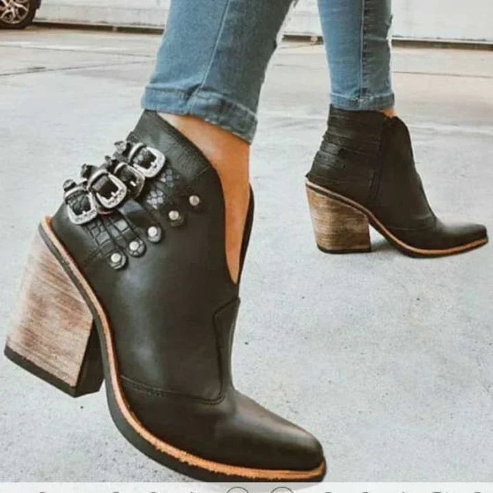 Harlow | Buckle-Detail Ankle Boots