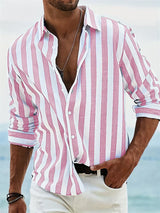 Marcus | Striped Long Sleeve Summer Shirt