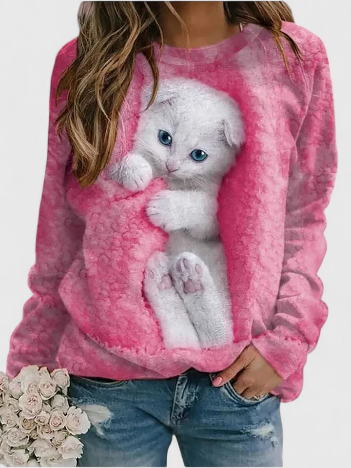 Gwendolyn | Cosy Cat-Print Sweatshirt
