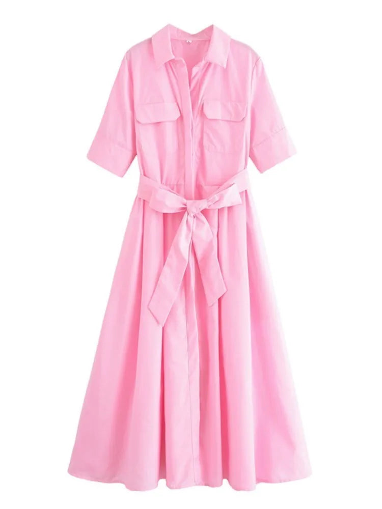 Adelia | Belted Shirt Dress