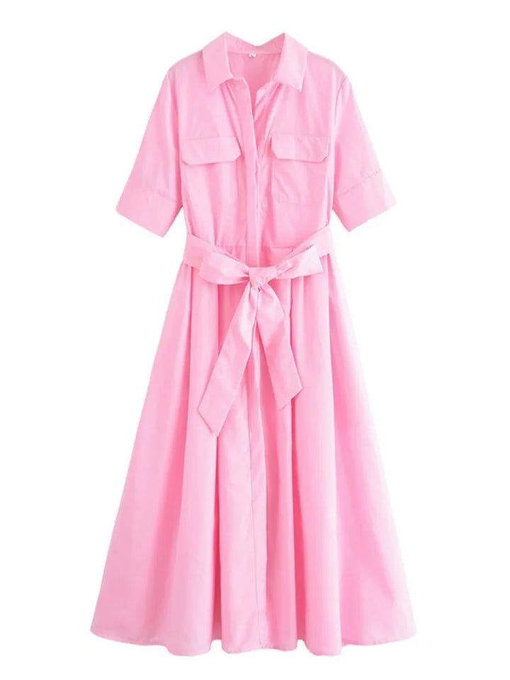 Adelia | Belted Shirt Dress