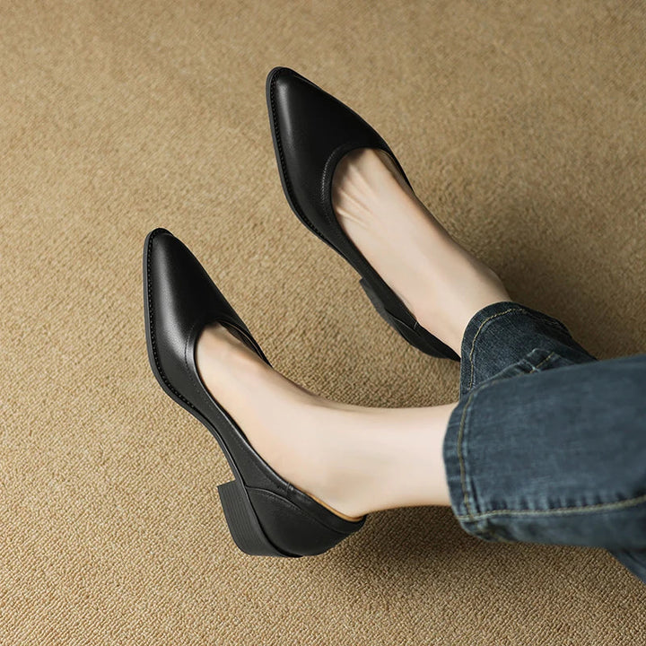 Astrid | Refined Pointed-Toe Block Heel Pumps