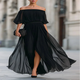Eliza | Off-Shoulder Draped Maxi Dress