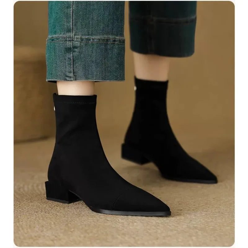 Brigitte | Sleek Pointed Ankle Boots