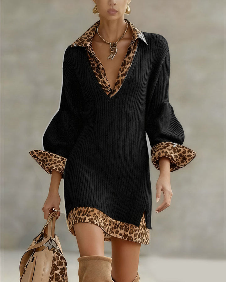 Etta | Contrast-Trim Collared Jumper Dress