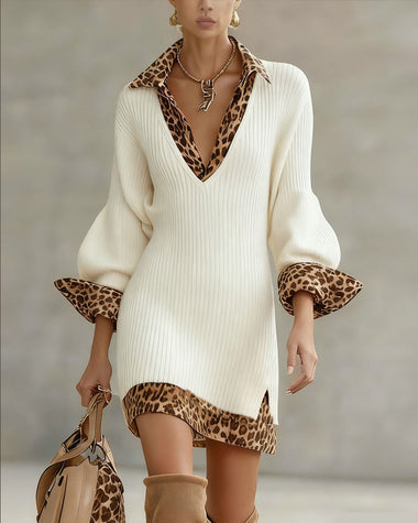 Etta | Contrast-Trim Collared Jumper Dress