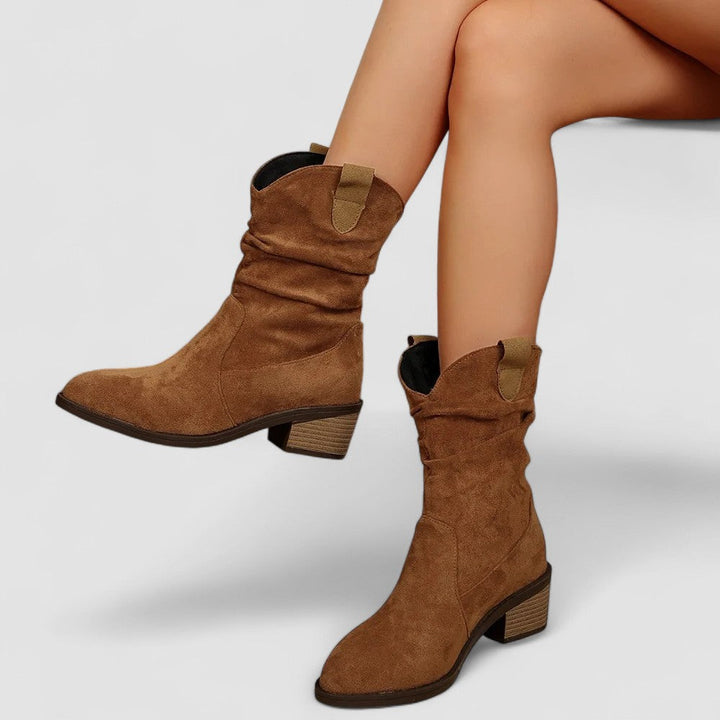 Adelia | Slouched Western Ankle Boots