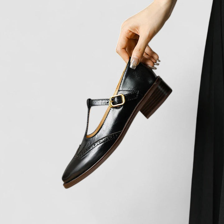 Elsa | T-Bar Brogue Flats
