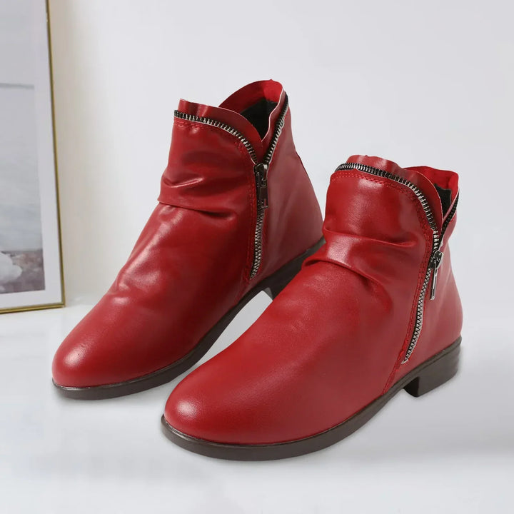 Ruth | Slouched Zip Ankle Boots