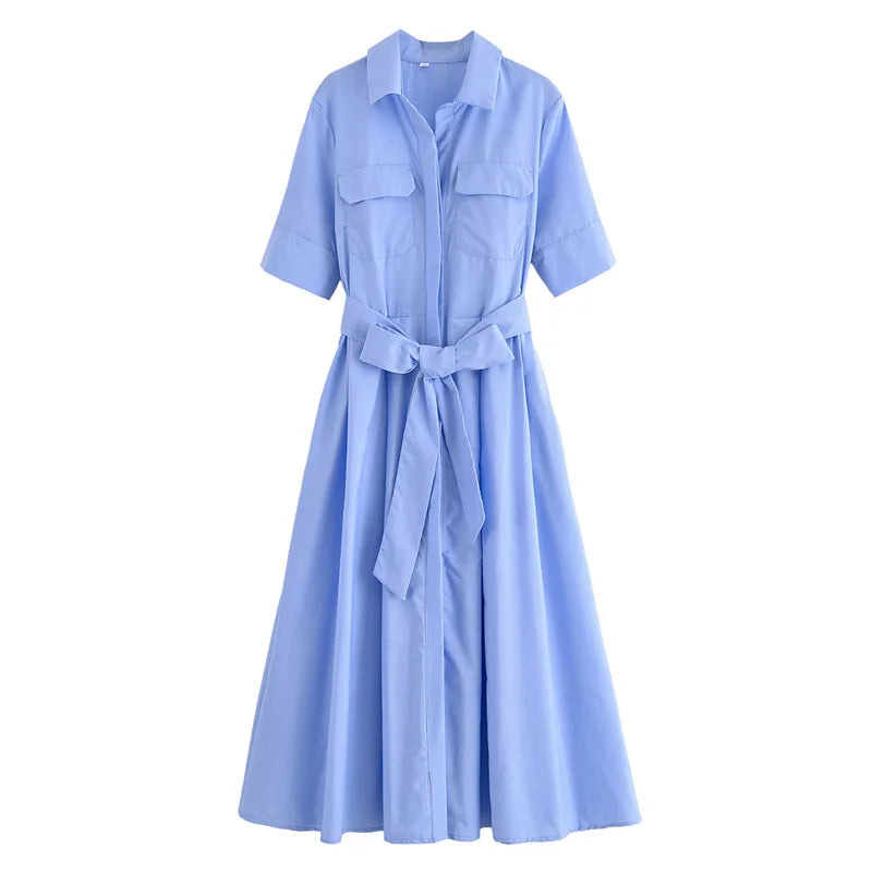 Adelia | Belted Shirt Dress