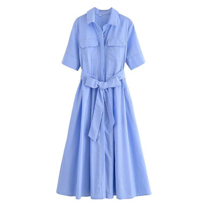 Adelia | Belted Shirt Dress