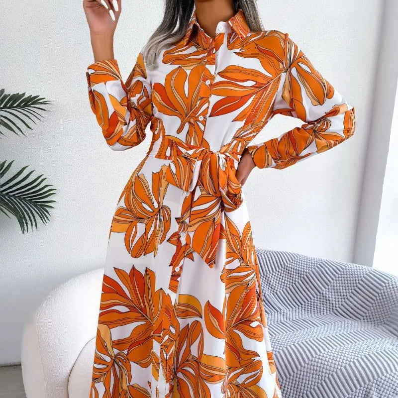 Julia | Botanical Print Shirt Dress