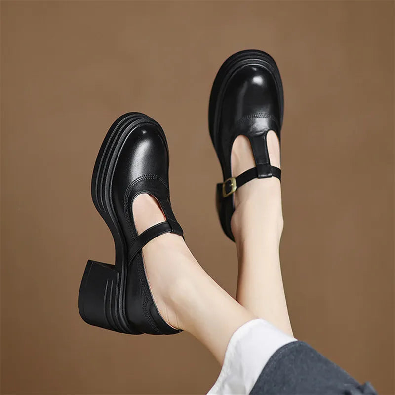 Bettina | Chunky Block Heel Mary Jane Pumps