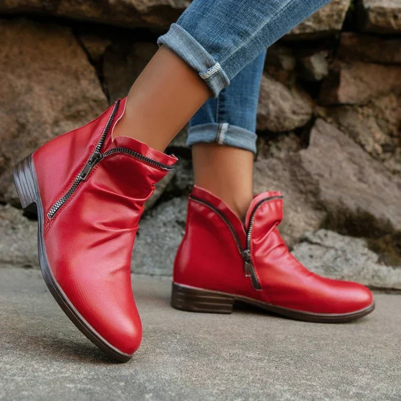 Vivienne | Slouch Side-Zip Ankle Boots