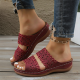 Loretta | Floral Cutout Wedge Sandals