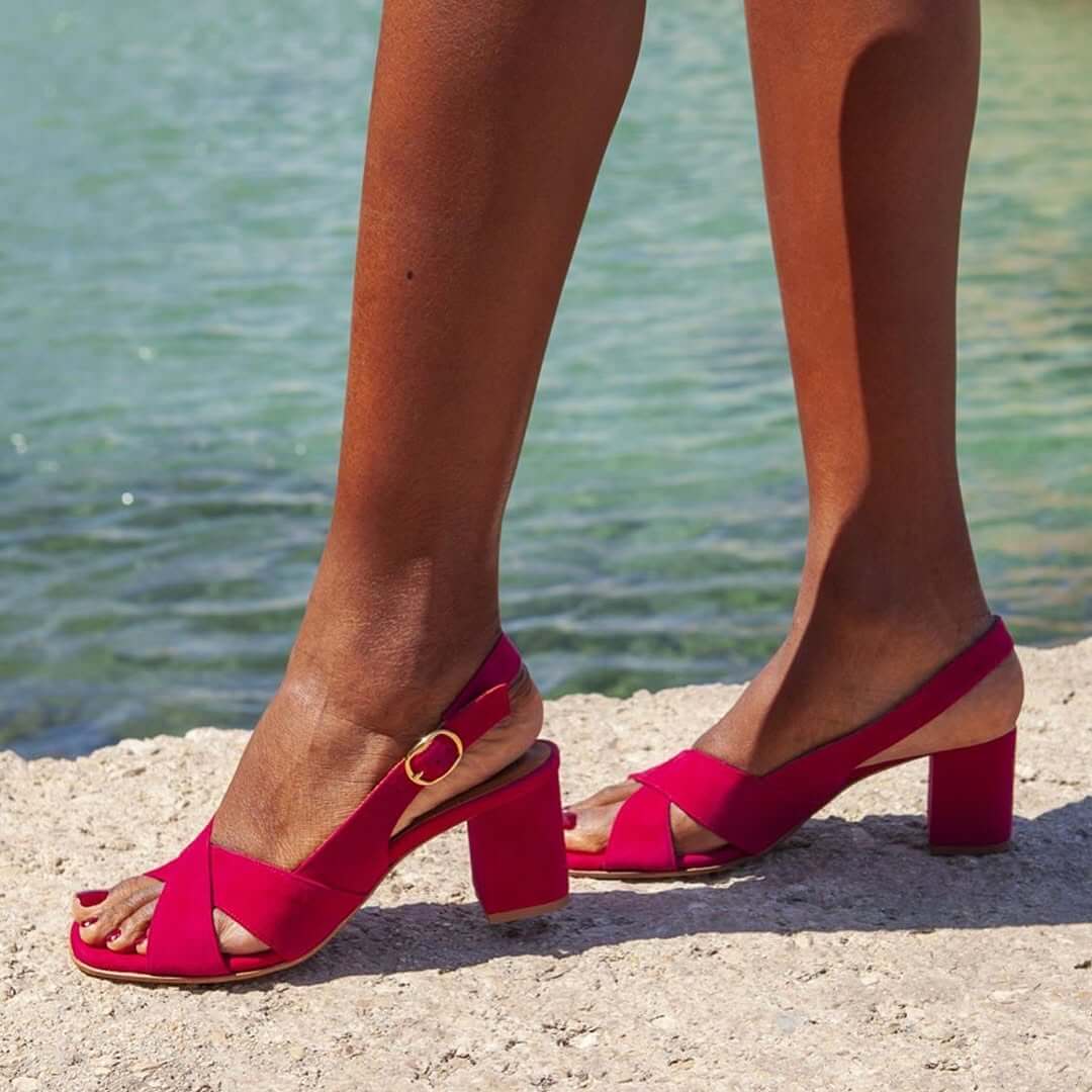 Greta | Crossover Block Heel Sandals