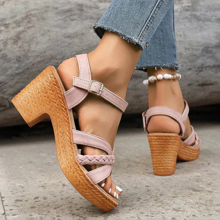 Constance | Braided Platform Heeled Sandals