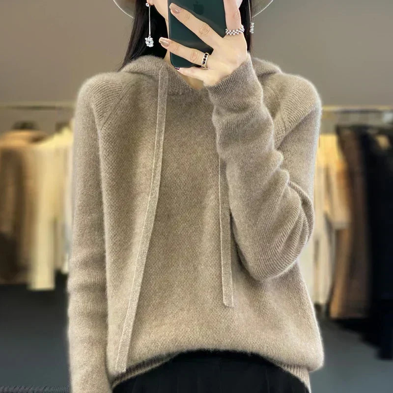 Roselle | Soft Hooded Knit Pullover