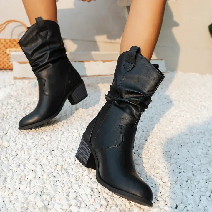 Wren | Slouch Western Ankle Boots