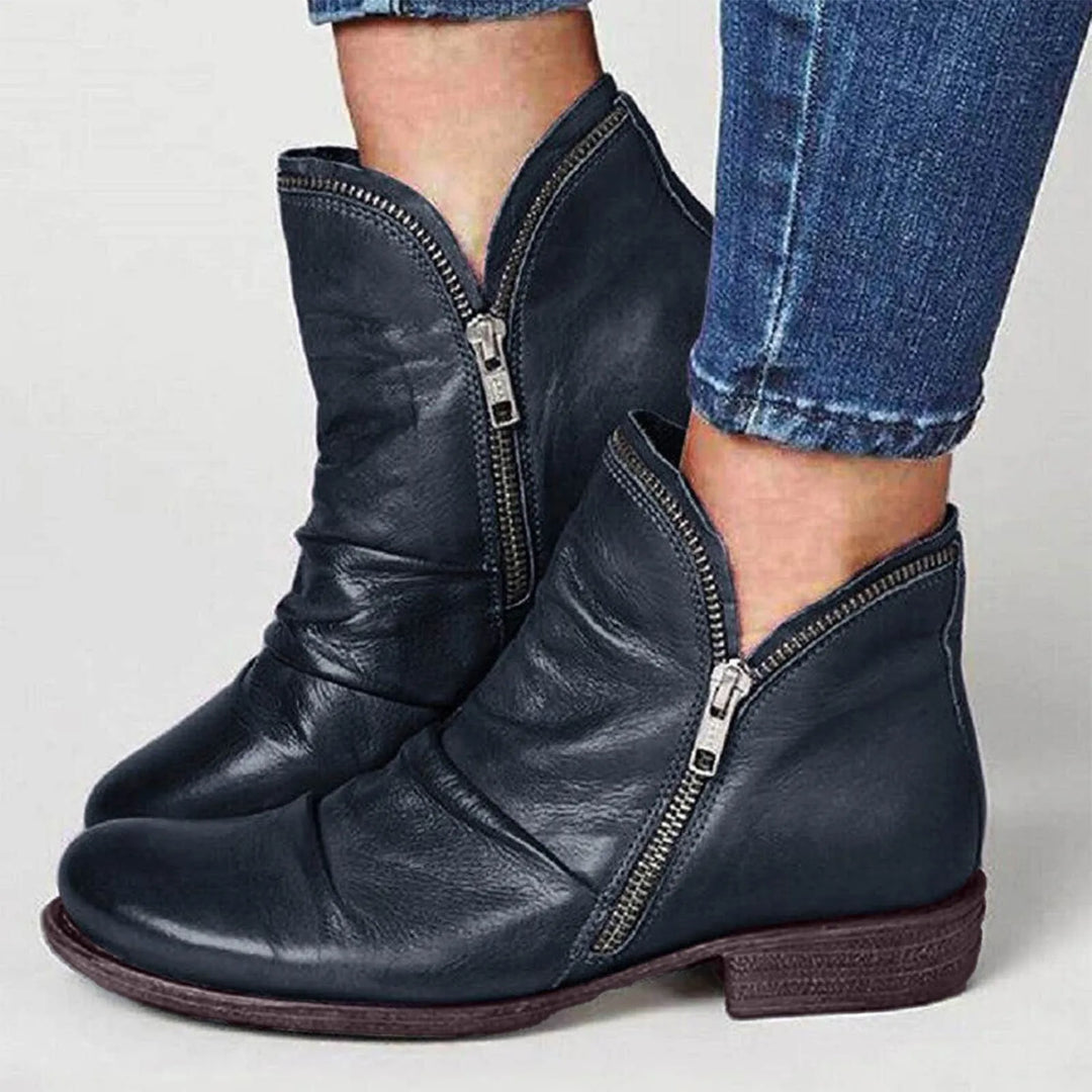 Agatha | Slouched Side-Zip Ankle Boots