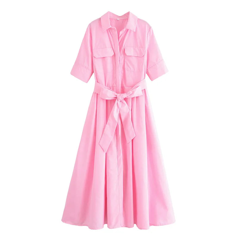 Adelia | Belted Shirt Dress