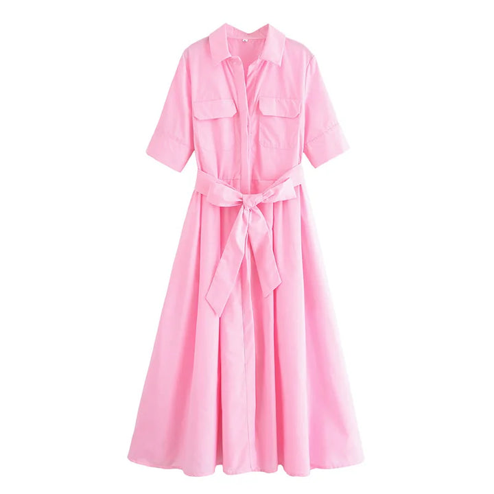 Adelia | Belted Shirt Dress