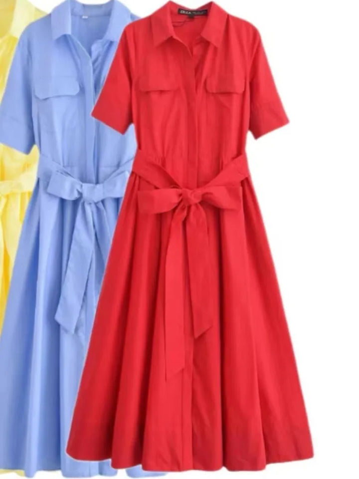 Adelia | Belted Shirt Dress