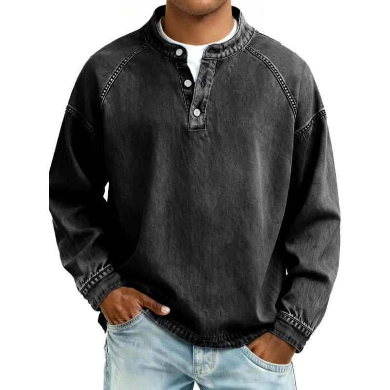 Malcolm | Vintage Button Henley Shirt