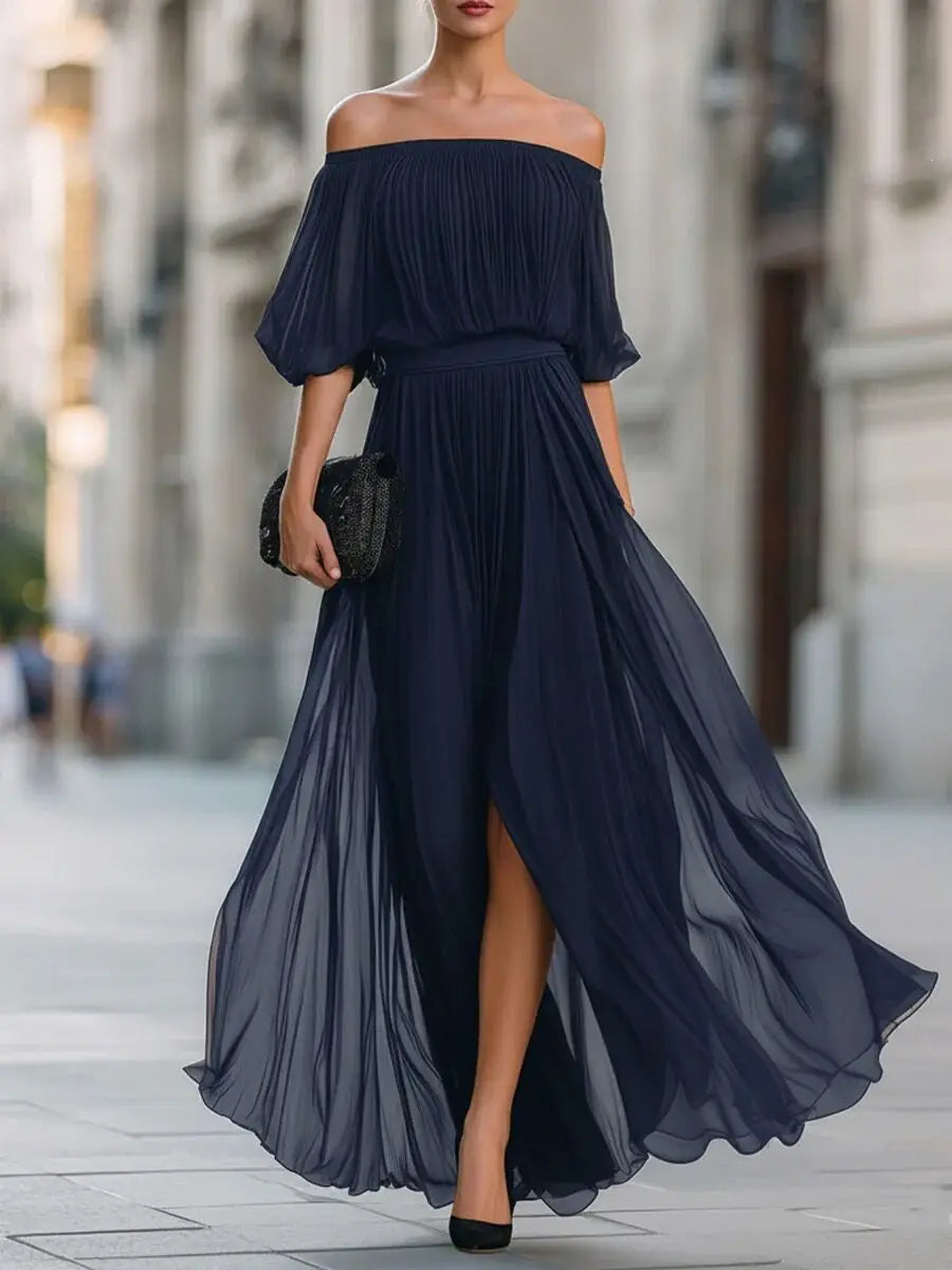 Eliza | Off-Shoulder Draped Maxi Dress