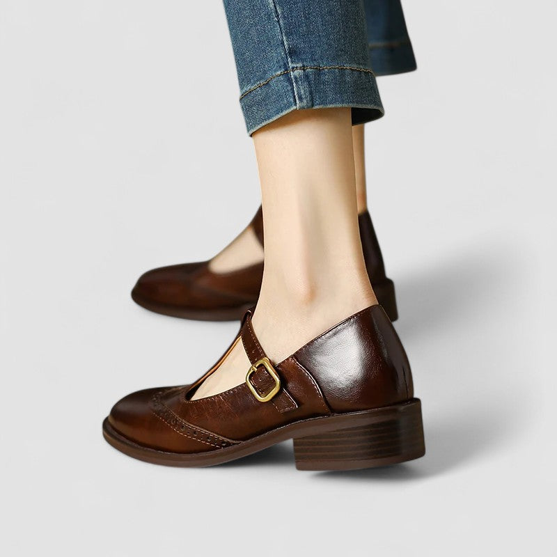 Elsa | T-Bar Brogue Flats