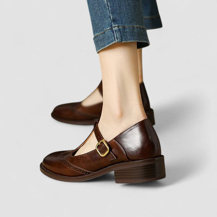 Elsa | T-Bar Brogue Flats
