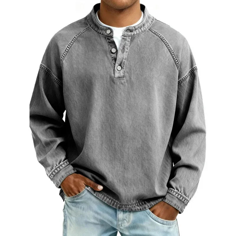 Malcolm | Vintage Button Henley Shirt