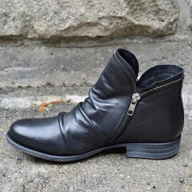 Vivienne | Slouch Side-Zip Ankle Boots