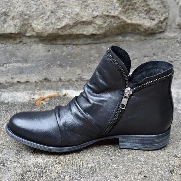 Vivienne | Slouch Side-Zip Ankle Boots